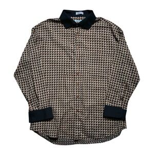 Daniel Ellissa Mens Geometric Print Button Up Long Sleeve Shirt Size 3XL 19.5
